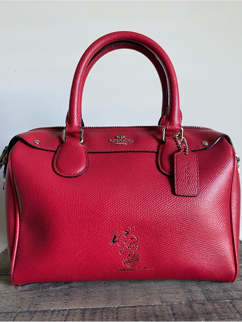 Coach x Peanuts Snoopy Bennett Leather Satchel Crossbody Bag Limited F37272